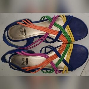 Impo Blue and Pink Sandals with Strappy Design